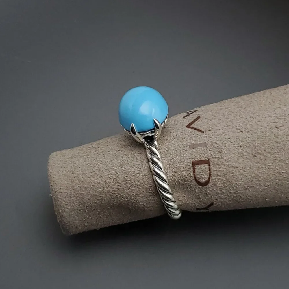 David Yurman Turquoise 12x10 Stack Ring - Picture 3 of 7